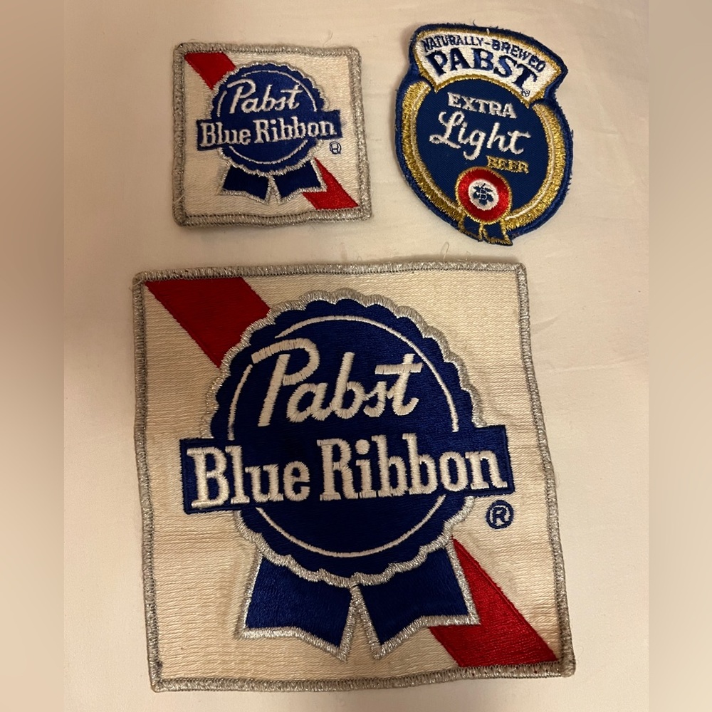 Pabst Blue Ribbon Embroidered Patches Set